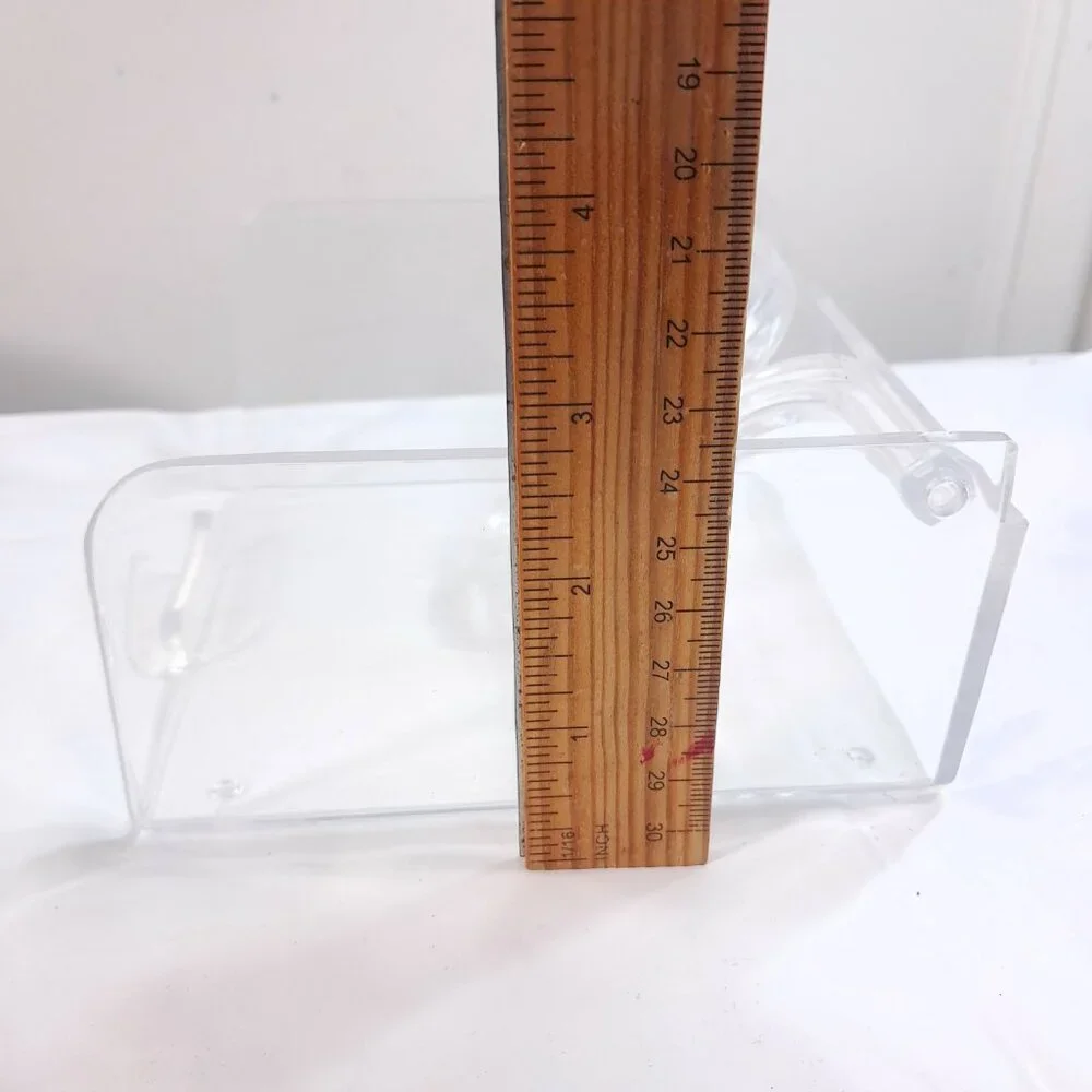 Vintage NCC Lucite COCKTAIL  Napkin Holder Butler clear Plastic Acrylic 1990 mod